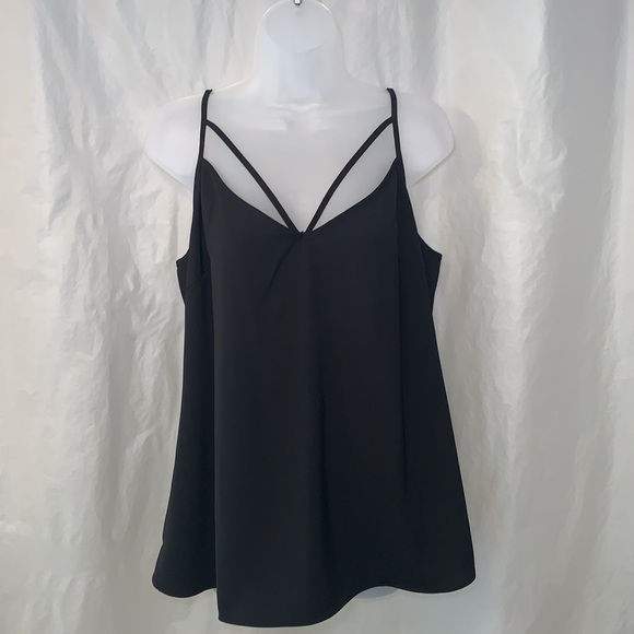 NWT XS / 14W BLACK STRAPPY WOVEN CAMI CITY CHIC PLUS SIZE - Picture 3 of 13